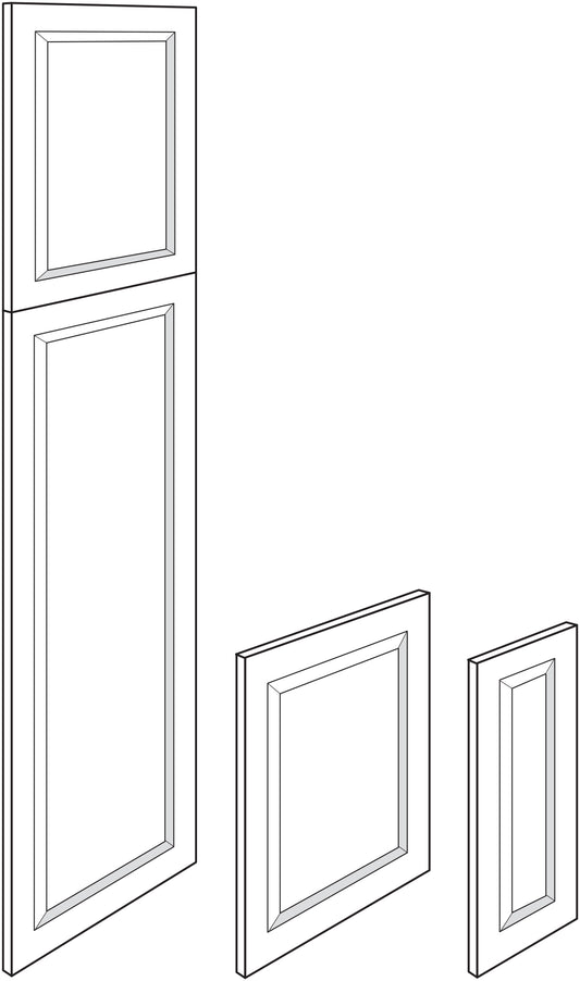 Line drawing of cabinet end panels