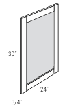 An image showing a Trenton Mirror with a silver frame, measuring 24 inches in width and 30 inches in height.