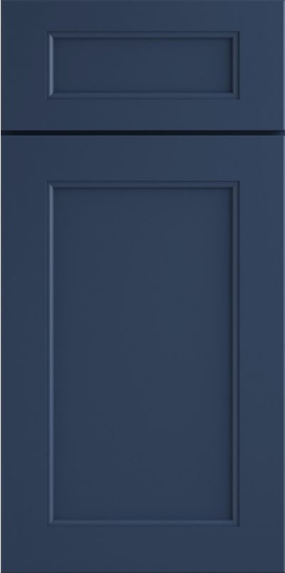 Blue cabinet door with a rectangular design
