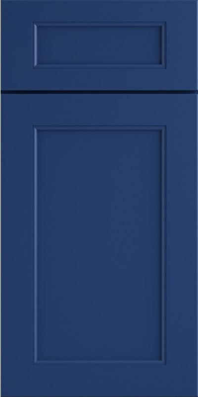 Blue cabinet door with a rectangular design